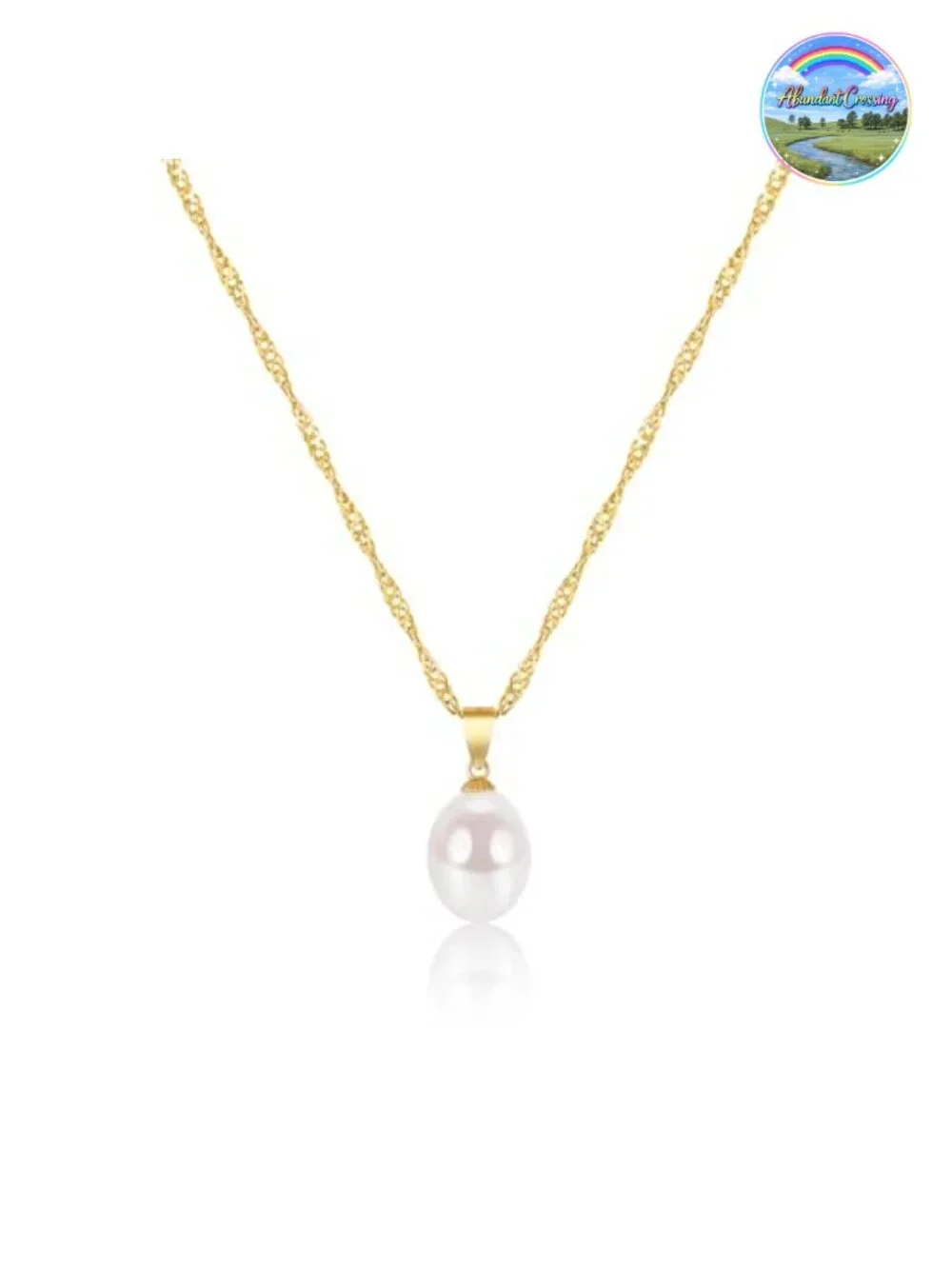 925 Sterling Silver Freshwater Pearl Necklace Dainty Rice-Shaped Pendant